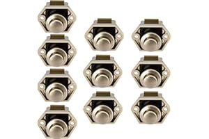 LESOLEIL Cierre Pulsador Boton - Cerradura Puerta de Armario Bloqueo Push para Autocaravana, Camper, Caravana, Barco Níquel 10 Piezas