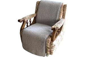 ‎ALPENWOLLE Alpenwolle Armchair Protector Non-Slip 100% Wool 50 x 200 cm (Grey Wave Look)