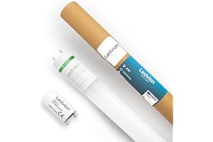 Ledvion LED-Leuchtstoffröhre 60CM, 6,3W, 6500K, 175lm/W, Energieetikett C, 60% Energiekosten sparen, Lichtleistung 1100 L, 75.000 Stunden, Inkl. LED-Starter, Geeignet für LED-Leuchten, Lumileds-Chips