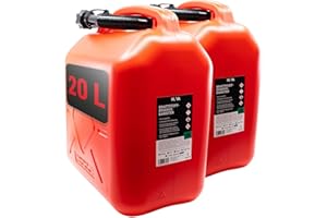 KOVA® 2x Benzinkanister 20L ROT Dieselkanister Reservekanister Kraftstoffkanister 20 Liter Wasserkanister für Benzin Diesel Wasser AdBlue, Auswahl: 5 10 10L ltr 5L 20-Liter-Kanister & Außgießer