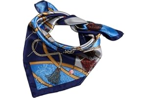QBSM Womens 23.6 inch Satin Silk Feeling Formal Square Neck Scarf Head Hair Wraps Kerchief