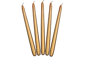 PartyDeco Świeca Stożkowa Zestaw Świec Stożkowych Złotych Dekoracja Stołu Świeca Długa na Wesela Urodziny Boże Narodzenie Świecznik Dekoracyjna Świeca