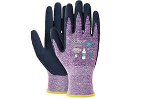 KAYGO Latex Coated Work Gloves for Women Breathable, 3 Pairs Recycled Polyester Gardening Gloves, Eco Friendly Safety Yard Work Gloves for Ladies, KGE19L (Purple, Small)
