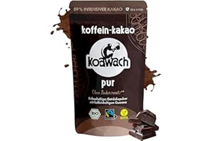 ‎KOAWACH koawach – Kakaopulver Pur Schoko Getränkepulver 500 g – herbe Bio-Trinkschokolade mit Koffein aus Guarana & ohne Zuckerzusatz – vegan & Fairtrade – schokoladiger Energie-Kakao für heiße & kalte Drinks