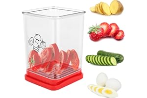 LOBVABA Affettatrice a Tazza,Tazze Gadget Affettatrice,Tazza per Fette di Frutta,Affettatrice di Frutta,Taglia Frutta Affettatrice,Affettatrice per Frutta,pour Prepara Rapidamente Insalata Gadget da Cucina