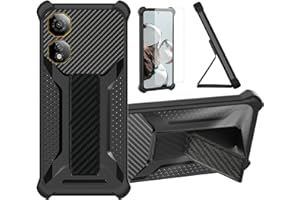 Aroepurt Hülle Für Nubia Neo 2 5G Hülle Case Handyhülle Schutzhülle Cover [mit gehärtetem Glas-Screen-Protector] Hybrid [Folding Support Magnetic] [Frosted Anti-Fingerprint] Schwarz