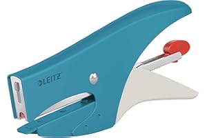 Leitz Cucitrice a pinza, Capacità 15 fogli, Caricamento posteriore, Incl. punti P1 (No. 8), Gamma Cosy, Blu Calmo, 56440061