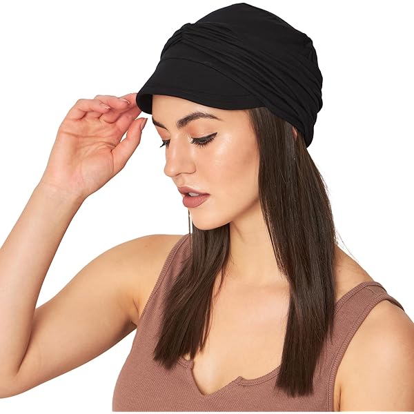 Summer Soft Cotton Slouchy Hat Sleep Cap For Cancer Women Hair Loss Sleep Beanie | UK - View #2