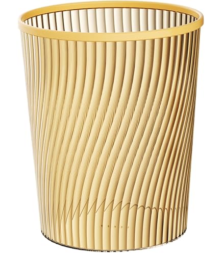 Poubelle Dorée Avec Anneau De Serrage - Dimensions 8,4 X 9,8 Pouces (21,3 X 25 Cm) - Matière PET, Design élégant - Pour Bureau, Salon, Salle De Bain, Chambre