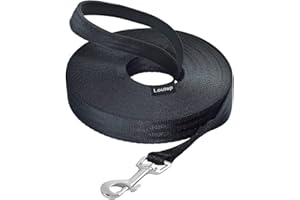 Loutep Training Lead for Dogs 3m 5m 10m 15m 20m 25m 30m Strong Nylon Rope Extra Long Line Dog Lead Leash with Padded Handle for Large Medium Small Puppy Recall Pet Walking Obedience Outdoor Play