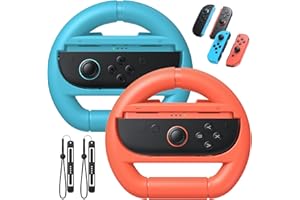 FASTSNAIL volante per Switch 2/Switch 1/OLED, Antiscivolo Adattatore compatibile con Switch 2 per Joycon 2, Controller accessorio per Mario Kart World(Blu+Arancione)