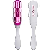 Denman Curly Hair Brush D3 (Cherry Blossom) 7 Row Styling Brush for Detangling, Separating, Shaping and Defining Curls - For 