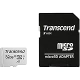 Transcend TS32GUSD300S-AE Scheda di Memoria MicroSDXC 300S, 32 GB, Con adattatore, Imballaggio Apertura Facile