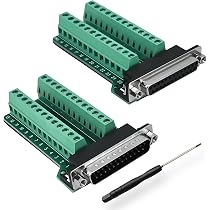 BRIEFCEC D-USB DB15 Adaptateur RS232 Module de Signal série à 15 Broches avec Coussin d'Isolation, (1xMâle 1xFemelle