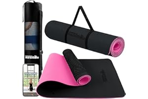 LA MENTE ES MARAVILLOSA - Esterilla de Yoga, Pilates y Fitness【E-Book, Bolsa y Correa de Hombro】Colchoneta Hipoalergénica y Antideslizante TPE para Deportes, Gimnasio en Casa | 183x61 cm