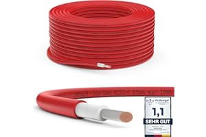 RedStar24 Premium Solar Cable 6mm² Rojo - 50m - resistente a los rayos UV, flexible, cable fotovoltaico, cable PV, cable de conexión solar para panel solar, inversor y regulador de carga, duradero