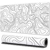 McStorey XXL Oyuncu Mouse Pad 90x40 cm 3mm Dikişli Kaymaz Taban B&uuml;y&uuml;k Gaming Mouse Pad Desk Mat D&uuml;nya Haritası Topografik Tas