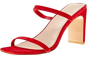 The Drop Avery Sandalia de Tacón Alto Con Dos Correas Y Puntera Cuadrada - Heeled Sandal Mujer