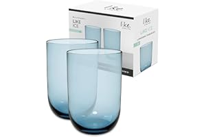 like. by Villeroy & Boch – Like Ice Verre À Long Drink Ensemble De 2 Pièces, Verre Coloré Bleu Glacier, Contenance 385 Ml