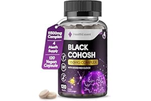 HealthEssent Black Cohosh 150mg Complex with Red Clover, Black Cohosh Supplement (4 Month Supply) - 120 Vegan Tablets by HealthEssent