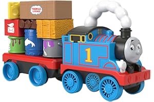 Fisher-Price Thomas & Friends Wobble Cargo Stacker Train, push-along engine with stacking blocks for toddlers and kids ages 2 years and up, GWX07