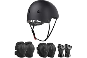 JIM'S STORE Casco y Protecciones Ajustable Infantiles Set Rodilleras Coderas para Bicicleta Scooter Ciclismo Rodillo Patinaje