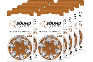 Energizer Sound Energy - 10 hörapparat (60 st) - långvarig prestanda - för hörapparat - 4 års bevarande [Amazon exklusivt]