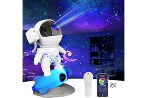 SUPPOU Astronauta Proiettore Stelle Soffitto, Proiettore Stelle Astronauta Intelligente, Proiettore Galaxy con Telecomando, Altoparlante Bluetooth e Timer, Astrolyte Luce Notturna Bambini