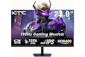 KTC 24 Inch Gaming Monitor, FHD 1080P@180Hz (OC 190Hz) Monior with Fast IPS Panel, 1ms Response Time, Adaptive Sync, HDR400, 133% sRGB, HDMI 2.0 / DP 1.4, Hardware Anti-Blue Light, VESA 100 * 100mm