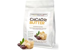 Kakaosmör 100 % - Deodoriserad typ - Livsmedels- och kosmetikanvändning - Väska 250 g - Extra kvalitet, oraffinerad - Cacao Venezuela Delta