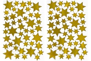‎OBLIQUE UNIQUE Oblique Unique 86 Sterne Sticker Gold – Glänzende Stern Aufkleber für Weihnachten, Basteln, Geschenkverpackung, Karten und Deko – Selbstklebend, 3 Größen