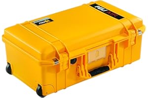 PELI 1535 Air Leichter Schutzkoffer mit Rollen for Kameraequipment, Wasser- und Staubdicht, 27L Volumen, Mit Schaumstoffeinlage, Farbe: Gelb