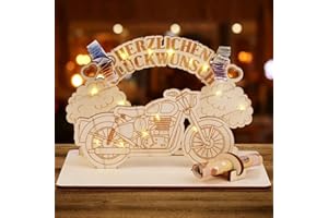 ARTREE Geldgeschenke Geburtstag Holz Geburtstag Dekoration Holz Geldgeschenke Verpackung Personalisierte, Geburtstag Geldgeschenk Motorrad für Frauen Männer
