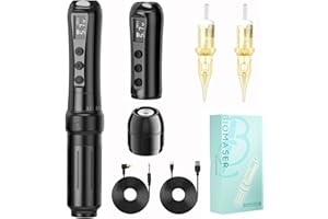 Biomaser UI Wireless Permanent Make-up Maschine Sechstakt verstellbarer kabelloser Stift mit 2 1000mAh Akku OLED Display für Permanent Make-up