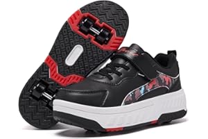 YINGCSM Schuhe mit Rollen für Jungen Mädchen, Kinder Rollschuhe, 2-in-1 Roller Schuhe Turnschuhe Skateboardschuhe
