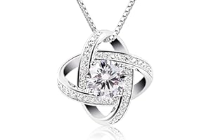 B.Catcher Women Necklaces Sterling Silver, 925 Sterling Silver Birthday Necklace, 5A Cubic Zirconia Pendant Gemini Necklace, for Wife, Mom, Girlfriend, Daughter, Friend - Gift Box