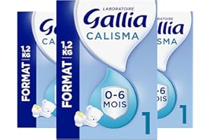 Laboratoire Gallia - Calisma 1er âge - Lait en Poudre pour Bébé - Lait Bébé de 0 à 6 Mois - Sans Huile de Palme - Dès La Naissance - Lot de 3x1,2kg