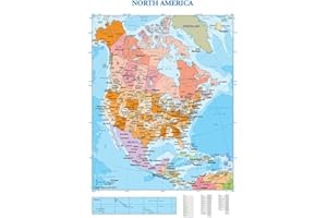 EMPIREPOSTER Empire Affiche éducative avec Accessoire Carte d'Amérique du Nord (en Anglais)