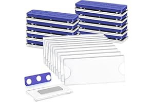 BUOSHUO Badge Magnetico con 3 Calamite Al Neodimio,Targhetta Portanome Personalizzabile 10PCS,Per Camicie/Uniformi,Targhette CIN con Magnete a 3 Punti & Calamita Potente