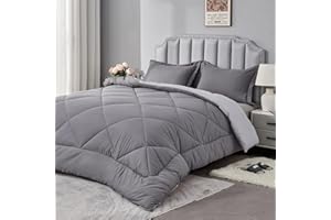 beeweed King Size Duvet, 13.5 Tog Down Alternative Thick Comforter Set with 2 Shams, Reversible Coverless Duvet Microfiber Soft Warm Bed Quilt for Winter, Machine Washable, 230x220cm