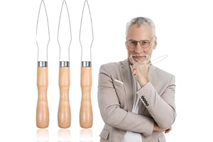 AOZUO Zestaw 3 haczyków na guziki i pomocnika do zamka błyskawicznego, przycisku pomocy z wygodnym uchwytem dla osób starszych z zapaleniem stawów i ograniczoną zręcznością palców (kolor drewna)