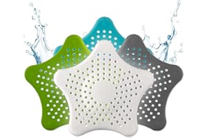 ABFLUSSHELD Universal Silicone Drain Strainer - 3+1 Free Hair Strainer - Shower Strainer with Hair Catcher - Premium Kitchen Sink Strainer - Drain Strainer for Shower, Sink, Bath and Kitchen