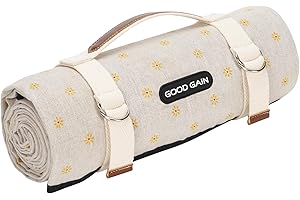 G GOOD GAIN Coperta da picnic all'aperto, impermeabile, grande, tappetino da spiaggia, pieghevole, senza sabbia, con cinghia per il trasporto, coperta da campeggio portatile, coperta da parco per parco,
