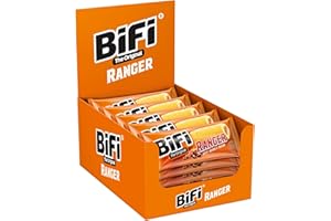 ‎BIFI BiFi Ranger Beef – 20er Pack (20 x 50 g) – Herzhafter Salami Snack im Teigmantel – Wurstsnack to go mit Beef, Beans & Bacon
