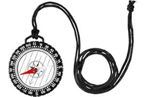 Gulfmew Boussole de Navigation avec Cordon Boussole d'Orientation Boussole de Poche Boussole de Randonnée pour Camping Aventure Expédition