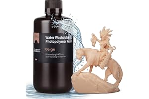 ELEGOO Resina Lavable con Agua 2.0 Resina UV Rápida 395-405nm Resina de Impresión 3D de Fotopolímero para Impresora 3D LCD/DLP/SLA, 1000Gram Beige
