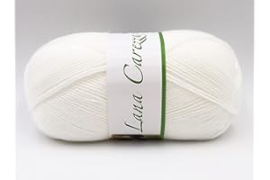 FILATI ITALIANI gomitolo lana Carezza 100g - 380 metri 100% acrilico premium per ferri 2,5/3 verstle per ogni tipo di capo d'abbigliamneto e per amigurumi (bianco - 1501)