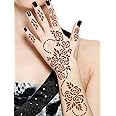 AMRIT 2 Pcs Heena Tatto Stencil for Both Hand Set, India Henna Style, Hand Tattoo Stencil, Design Set for Women & Girls, Temporary Tattoo (AMRIT STENCIL XL Pack of 2 02)