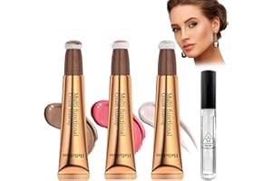 GHYUI Contouring Blush Stick, 3Pcs Contouring Stick, Highlighter Liquide, Stick Contouring Visage, Bâton Surligneur Crémeux 3 en 1, BâTon Surligneur Blush, Fard à Joues D'Aspect Naturel