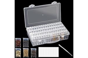 TOATELU Caja de Almacenamiento de Semillas de 64 Ranuras: Organizador Con Etiquetas y Pinzas, Cajas de Clasificación Transparentes para Flores